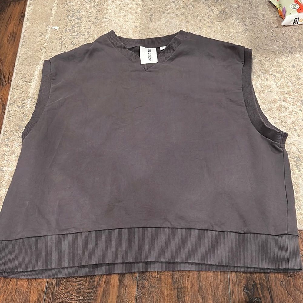 COLLUSION Unisex oversized sleeveless vest sweatshirt in charcoal size XL EUC